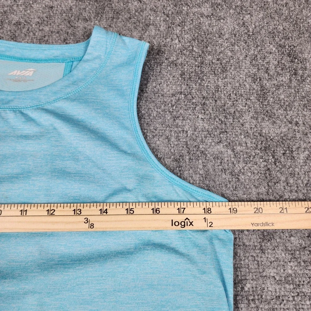 Avia Womens Blue Space Dye Mesh Back Activewear Tank Top Size M 8-10 - Picture 5 of 5